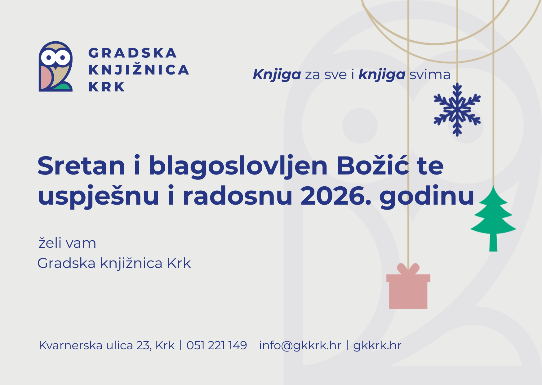 Čestitka  korisnicima  Gradske knjižnice Krk